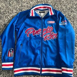 Puerto Rico Blue Baseball Athletic Zip-Up Jacket